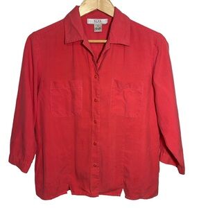 Nexx Vintage Silk Button Down Shirt Womens Size Med Fall Casual